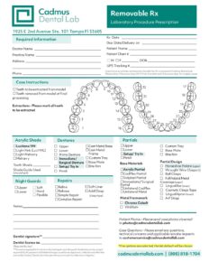 Dentrix Lab Case Rx Form Cadmus Dental Lab | Traditional Case